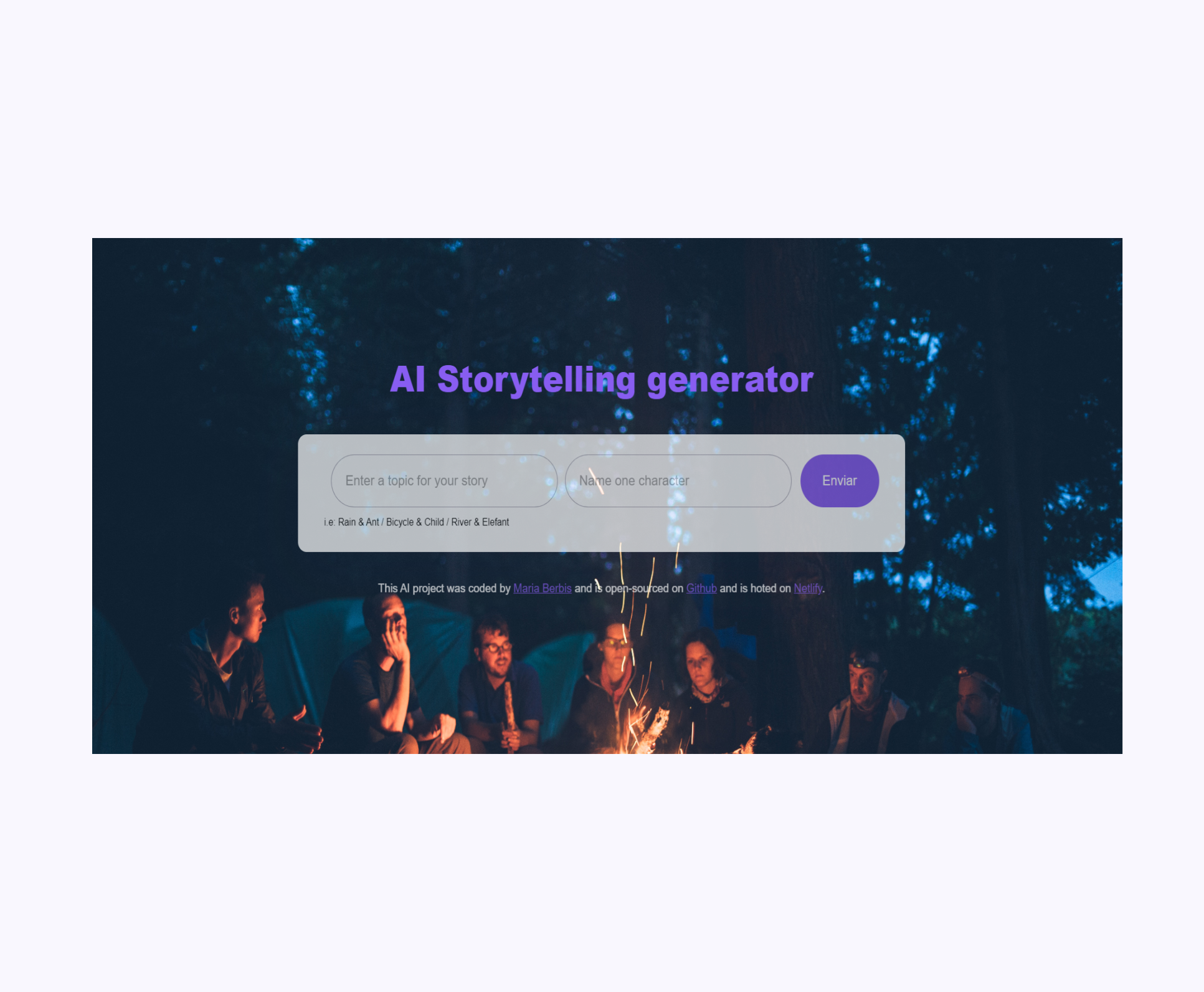 cover AI storytelling proyect